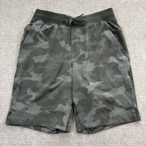 Lululemon T.H.E. Shorts 9" Linerless Green Camouflage Mens Size Medium EUC